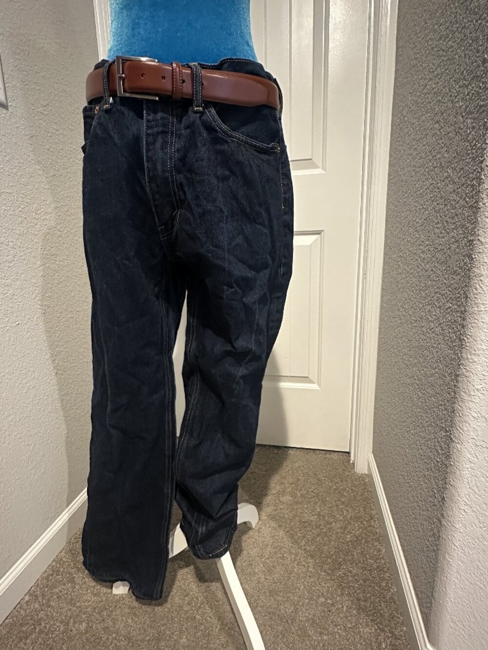 Levi’s 505 Regular Fit Men’s Jeans W36 L32 Dark Wash Straight Leg Denim